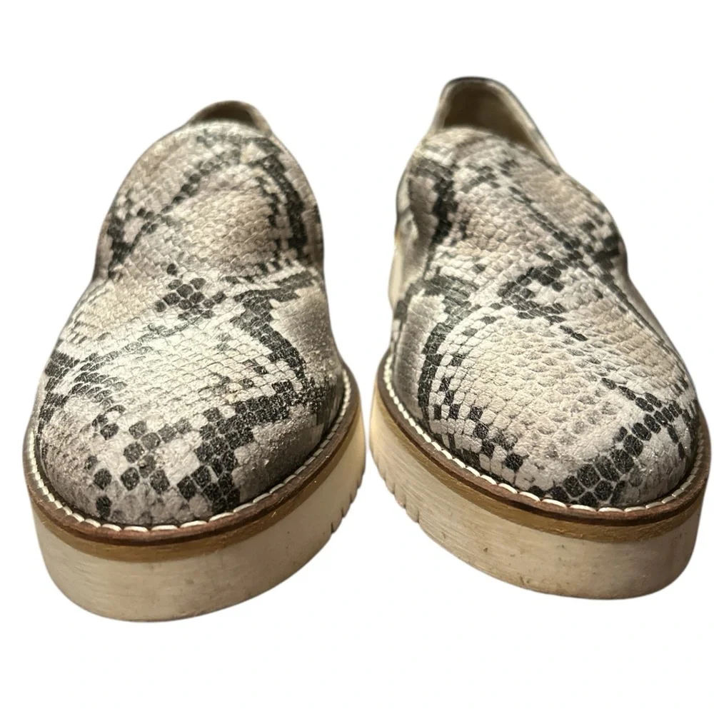 Women’s Snake-Print Slip-On Loafers in Neutral